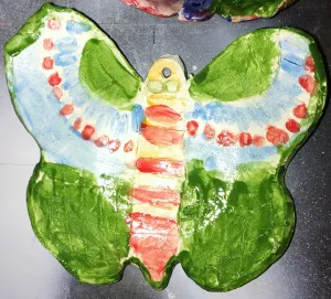 Ceramic clay Butterfly Bowls Glazed
