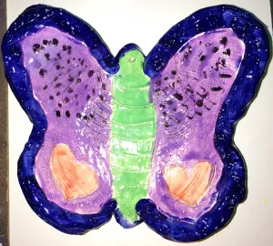 Ceramic clay Butterfly Bowls Glazed