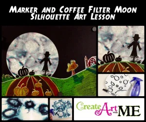 marker and coffee filter art lesson