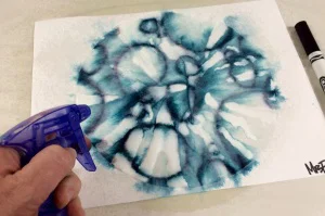 marker and coffee filter sihouette art lesson
