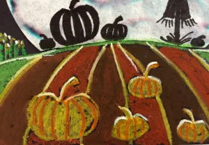 marker and coffee filter sihouette art lesson