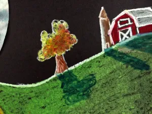 marker and coffee filter sihouette art lesson