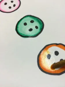 Snowman Painting with Markers and Crayon Resist art lesson
