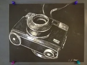 HS Scratch Art Lesson Scratch Board Value through line