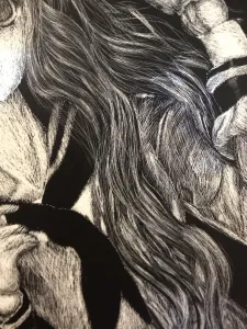 HS Scratch Art Lesson Scratch Board Value through line