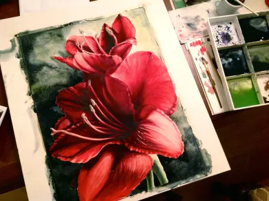 Flower Watercolor Painting Watercolor Painting by Michelle East (Copywrite)
