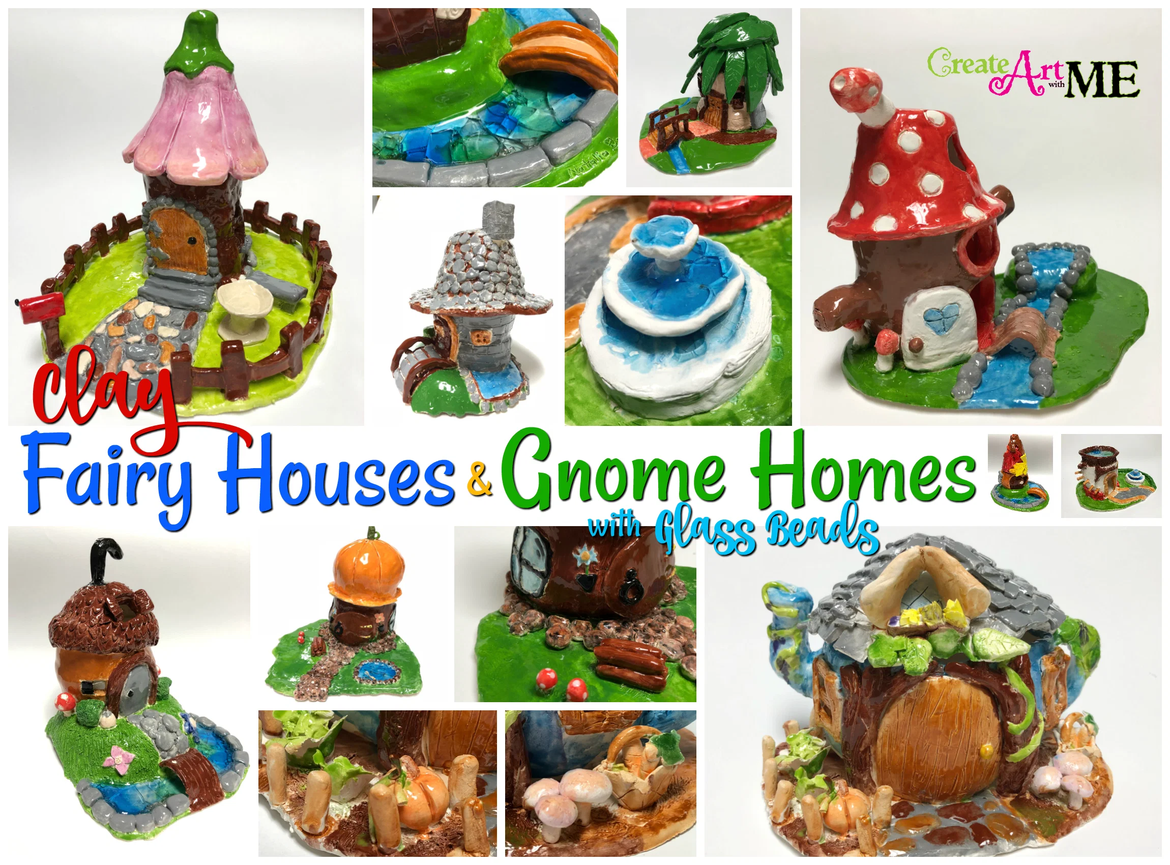 Featured: Clay Fairy House and Gnome Homes with Glass Beads