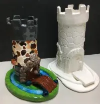 Clay Slab Castle with Moat and Glass Beads
