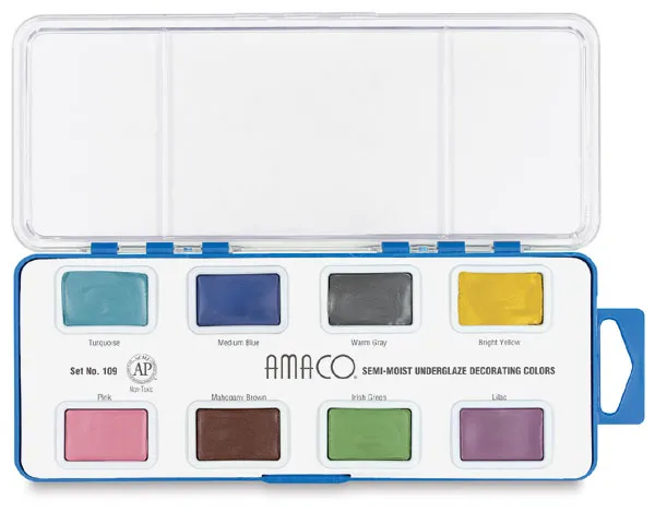 Amaco Semi-Moist Underglaze - Set No. 109, Set of 8