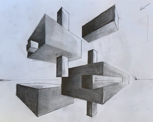 Featured: Two Point Perspective | Drawing & Shading Exercise