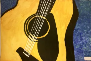 music instrument and composition watercolor painting