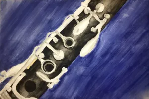 music instrument and composition watercolor painting