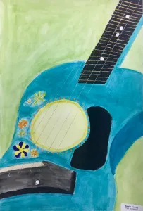 music instrument and composition watercolor painting