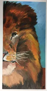 Dynamic Wild Animal Composition Acrylic Painting high school art lesson