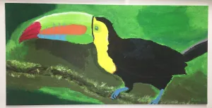 Dynamic Wild Animal Composition Acrylic Painting high school art lesson