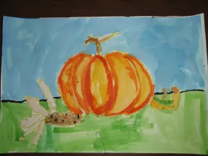 Pumpkin Watercolor Still Life Painting