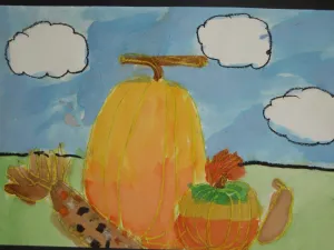 Pumpkin Watercolor Still Life Painting