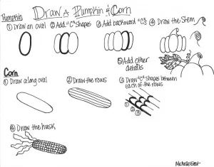 How to Draw Pumpkin & Corn by Michelle East