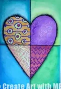 Heart Art Watercolor Resist Mixed Media