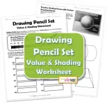 Drawing Pencil Set Value Shading Worksheet