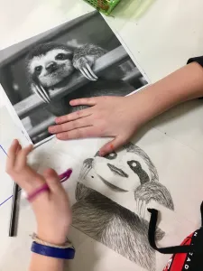 Emphasis Animal Eyes Graphite and Colored Pencil Drawing