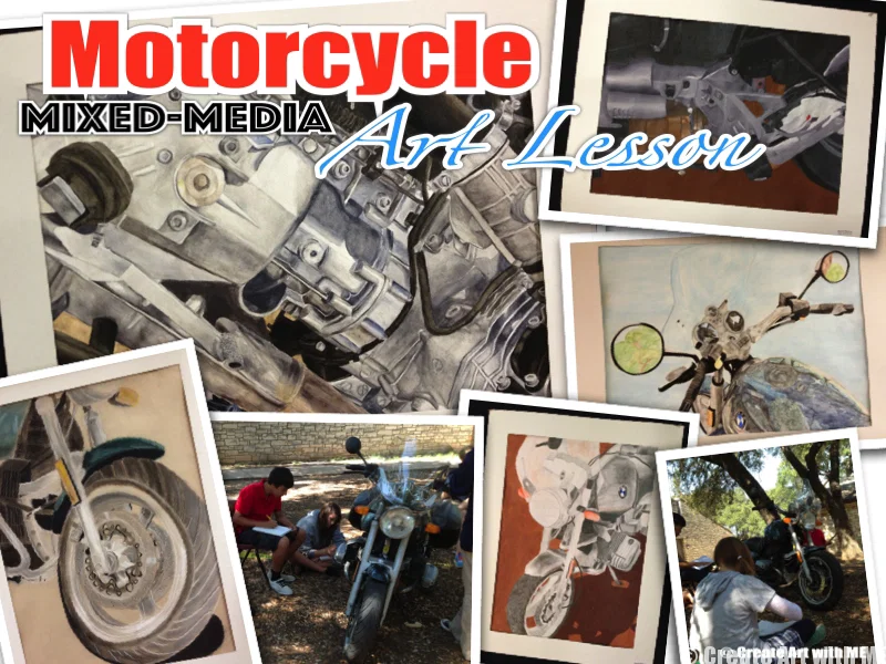 Featured: Motorcycle Mixed-Media Art Lesson High School