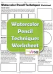 Watercolor Pencil Techniques Lesson Plan and worksheet