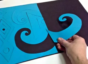 positive negative space reversal collage notan cut paper