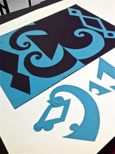 positive negative space reversal collage notan cut paper