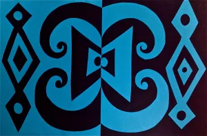 positive negative space reversal collage notan cut paper