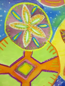 Sand Dollar Pattern Watercolor Resist