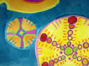 Sand Dollar Pattern Watercolor Resist