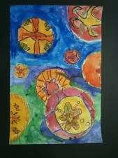 Sand Dollar Pattern Watercolor Resist