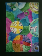 Sand Dollar Pattern Watercolor Resist