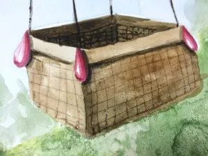 Hot Air Balloons Watercolor Pencil Painting