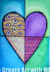 Featured: Heart Art – Mixed Media Lesson