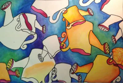 Rhtyhm and repetition watercolor painting