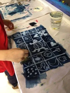 Adire Eleko Cloth art lesson