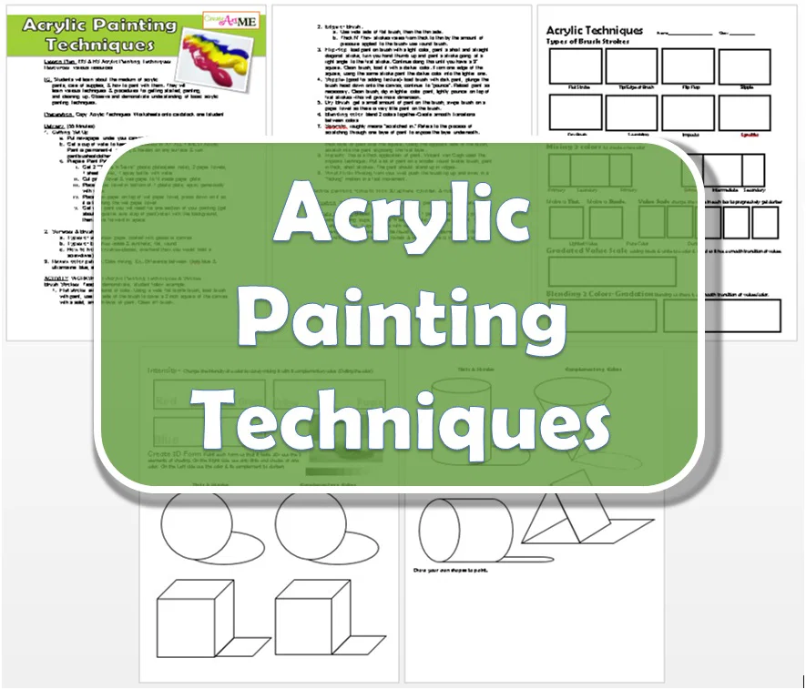 Featured: Acrylic Painting Techniques Lesson Plan & Worksheet