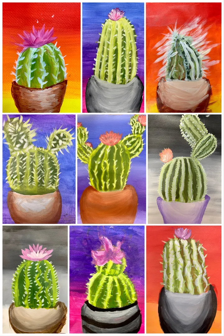 Cactus Acrylic Painting
