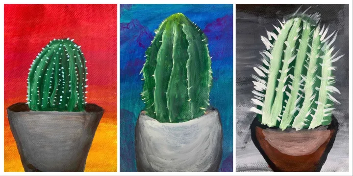 Cactus Acrylic Painting Lesson