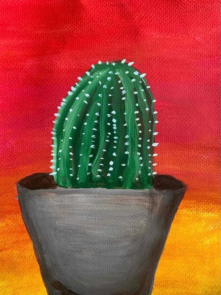 Cactus Acrylic Painting Lesson