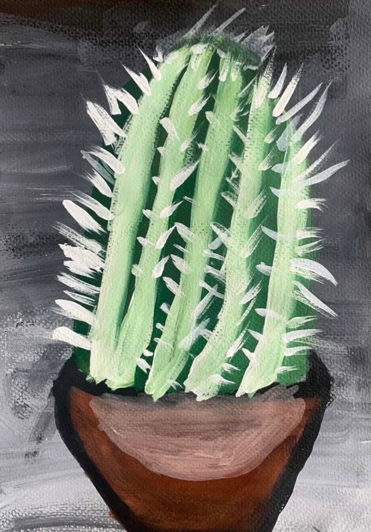 Cactus Acrylic Painting Lesson