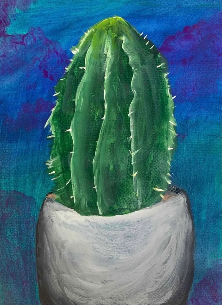 Cactus Acrylic Painting Lesson