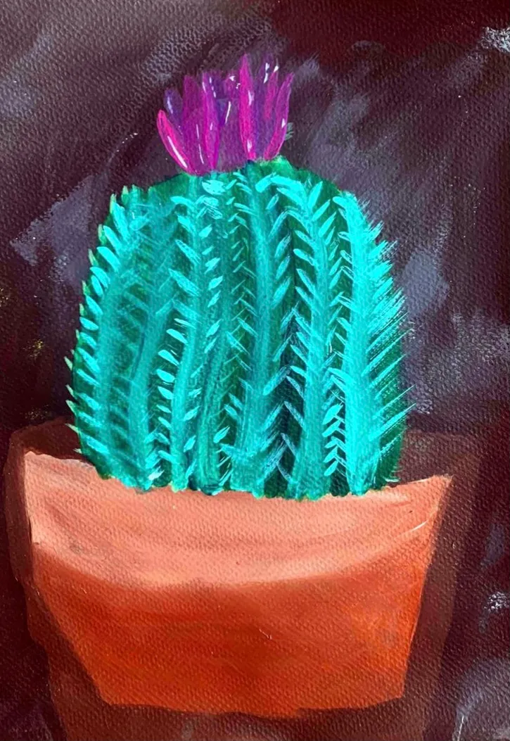 Cactus Acrylic Painting Lesson