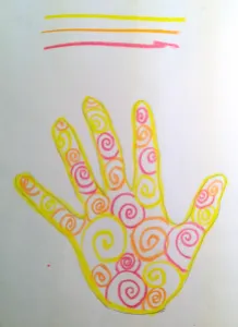 Handprint with Warm Color Pattern
