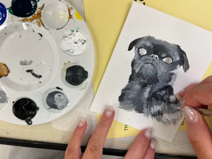 Monochromatic pet portrait practice