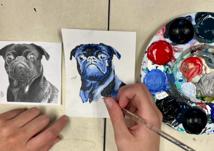 Monochromatic pet portrait practice