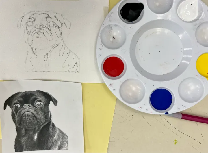 Monochromatic pet portrait practice