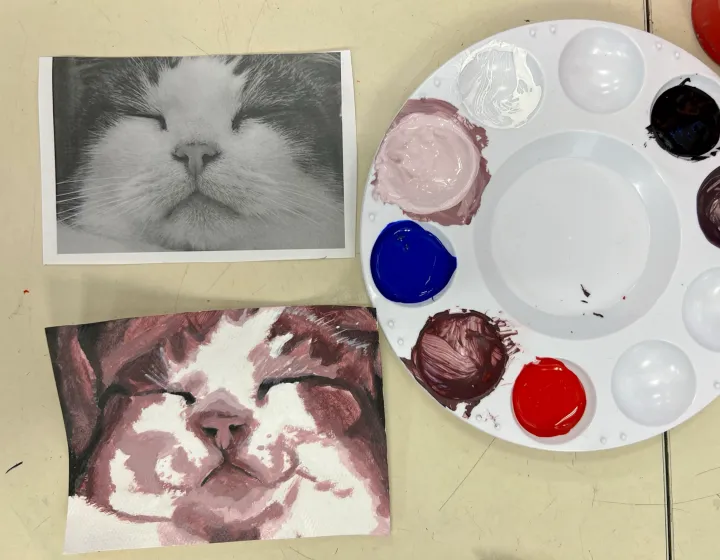 Monochromatic pet portrait practice